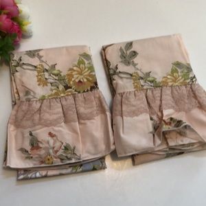 Springmaid King Floral and lace pillowcase Vintage Pink Floral Springmaid